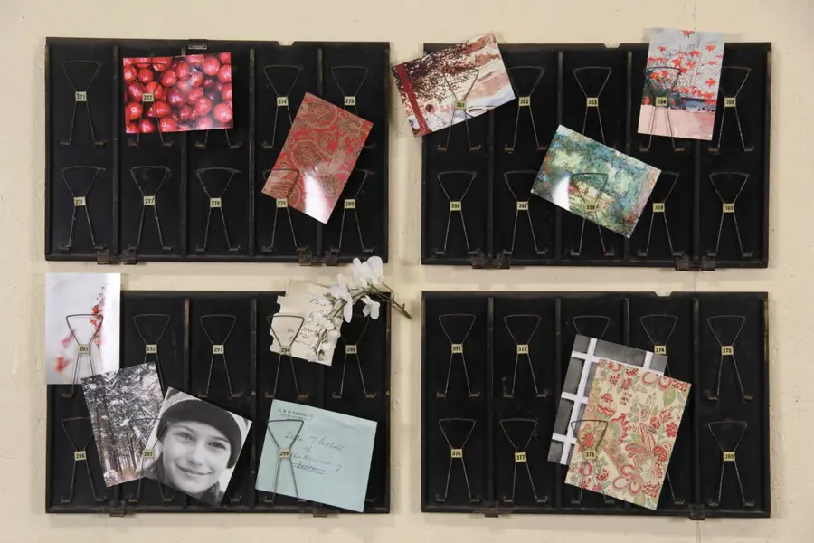 Photo of 4 Vintage Industrial McCaskey Hanging Receipt Holder, Message or Photo Boards