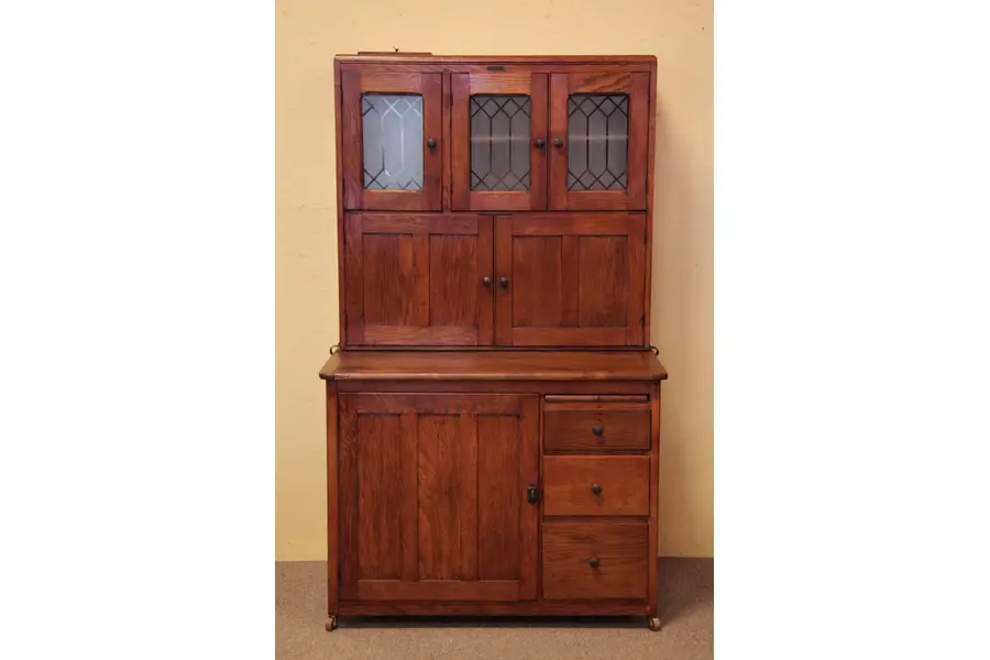 Photo of Hoosier Oak Antique Kitchen Cupboard, Sifter
