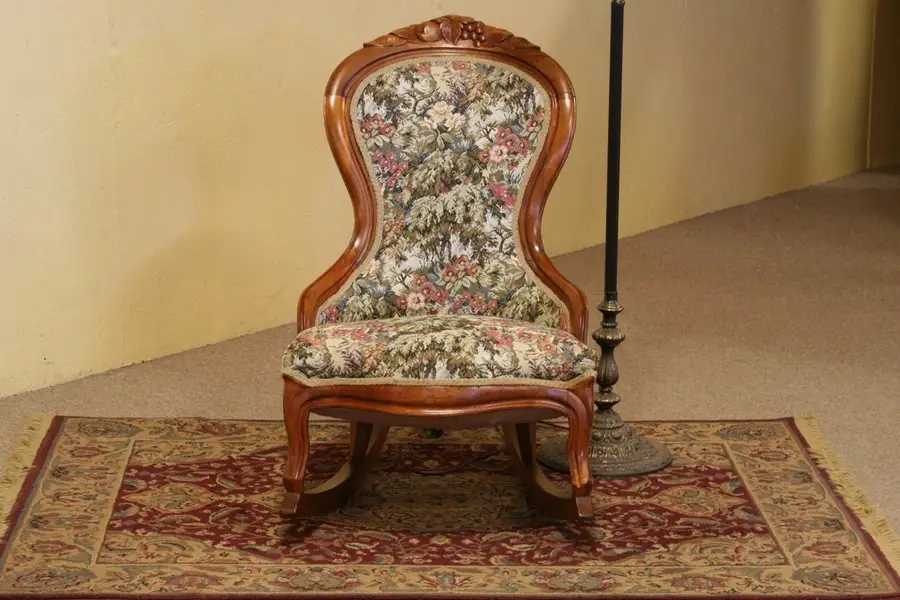 Photo of Victorian 1880's Carved Antique Rocker