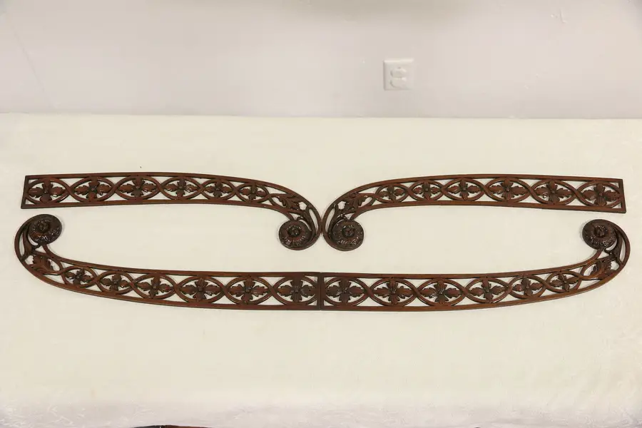 Photo of Set of 4 Carved 1900 Antique Salvage 17 1/2" Fretwork Scrolls