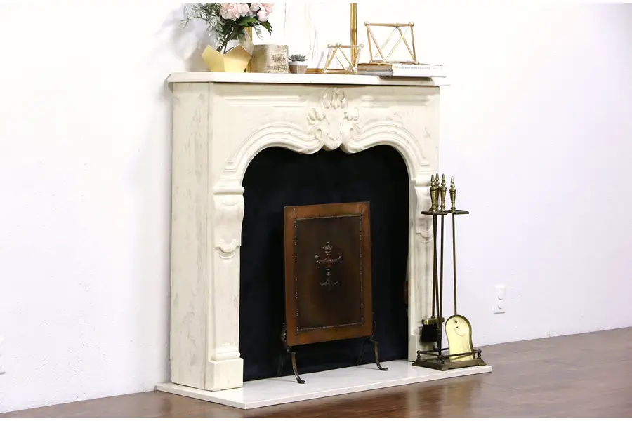 Photo of Cultured Faux Marble Fireplace Mantel, Surround & Hearth