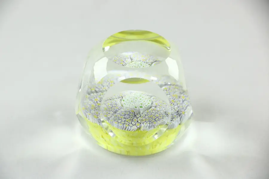 Photo of Paperweight, Faceted Itailian Blown Glass, Signature Cane