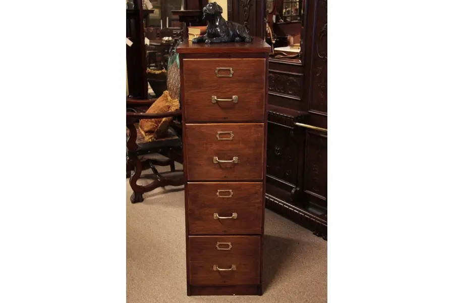 Photo of Oak 1910 File Cabinet, 4 Drawer