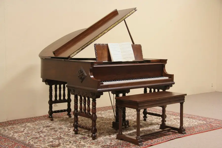 Photo of Grand Piano, 1930 Waltham English Tudor Case