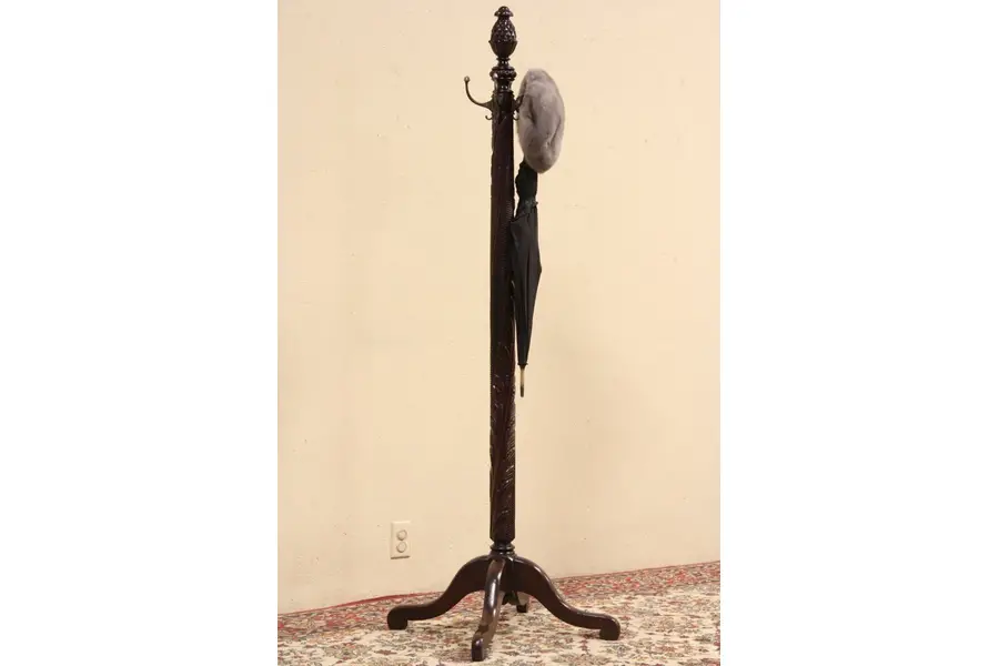 Photo of Empire Carved Coat Tree, Hat Rack or Hall Stand