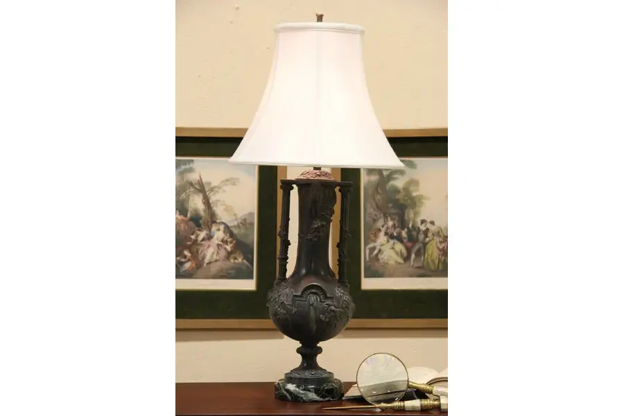 Photo of Lamp, 1920's Classical Urn, Marble Base