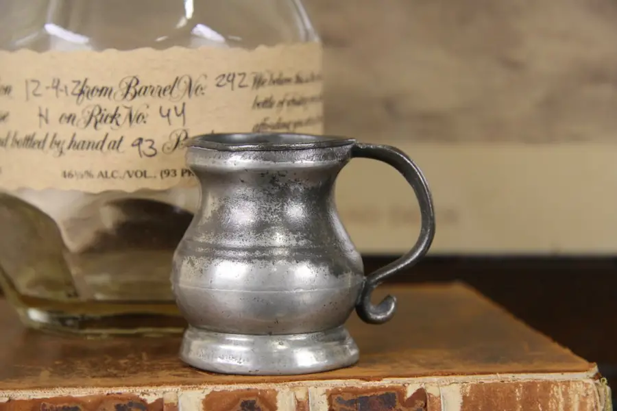 Photo of French mid 1800's Antique Pewter Liquor Mug or Shot