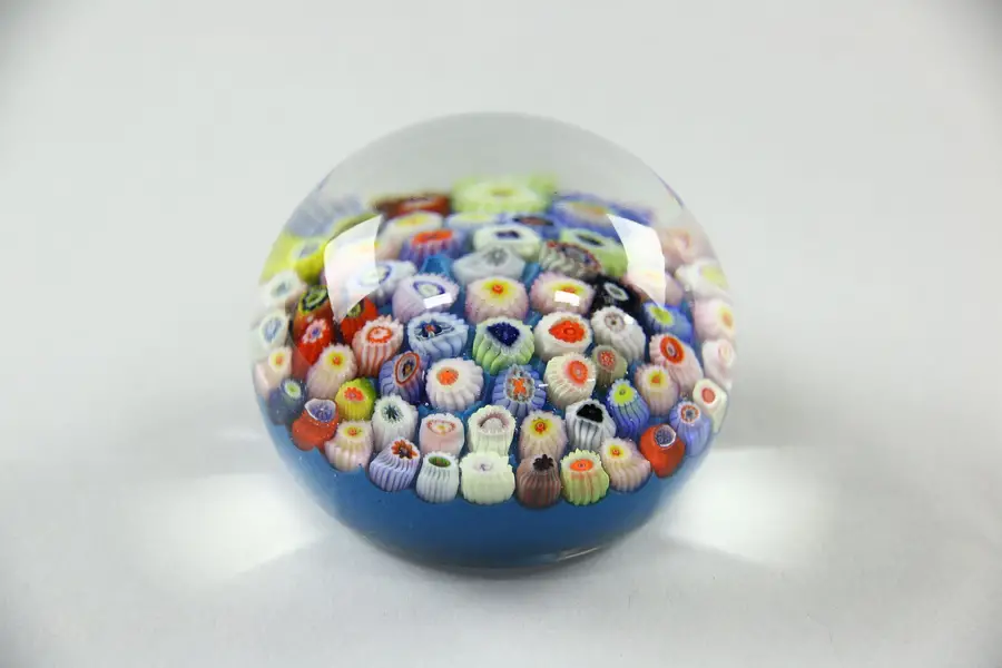 Photo of Concentric Millefiori Blown Glass Paperweight