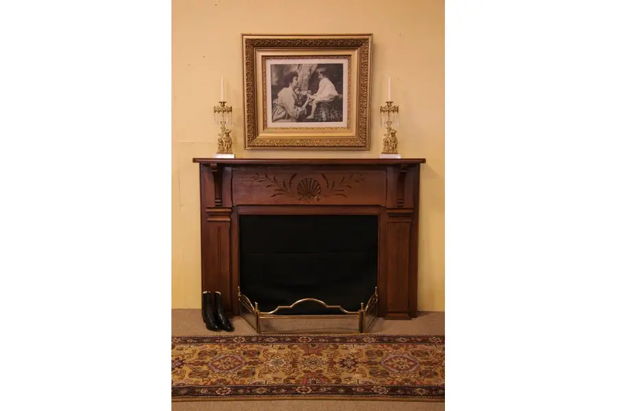 Photo of Victorian Eastlake 1885 Oak Fireplace Mantel
