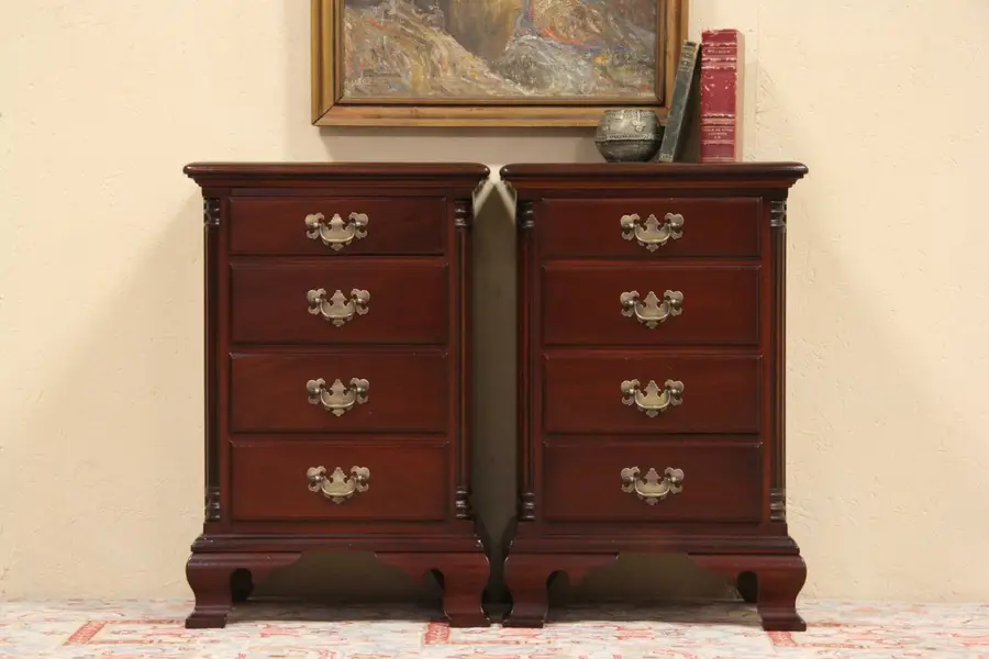 Photo of Federal Mahogany Pair of Nightstand or End Tables