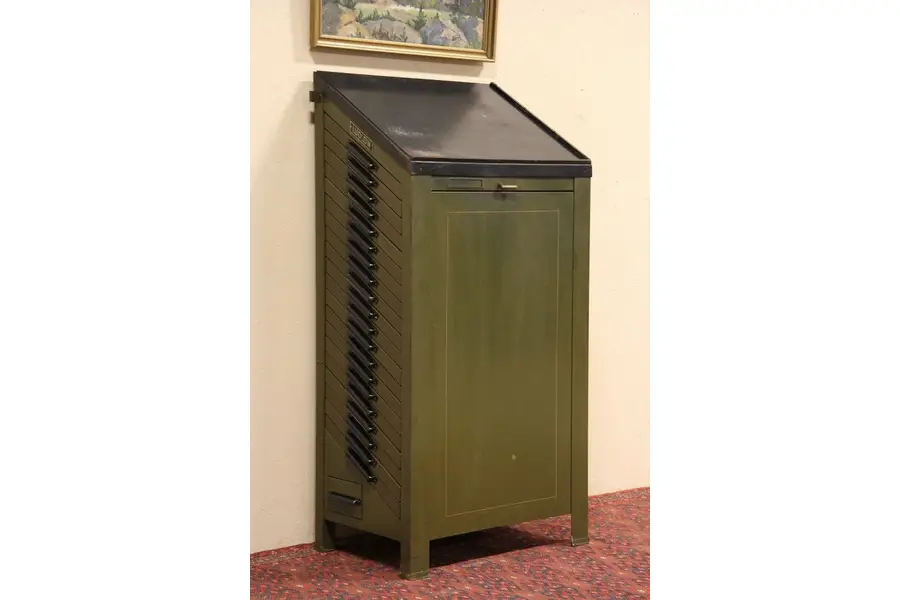 Photo of Ludlow Typesetter Desk & Printer File, 22 Drawers