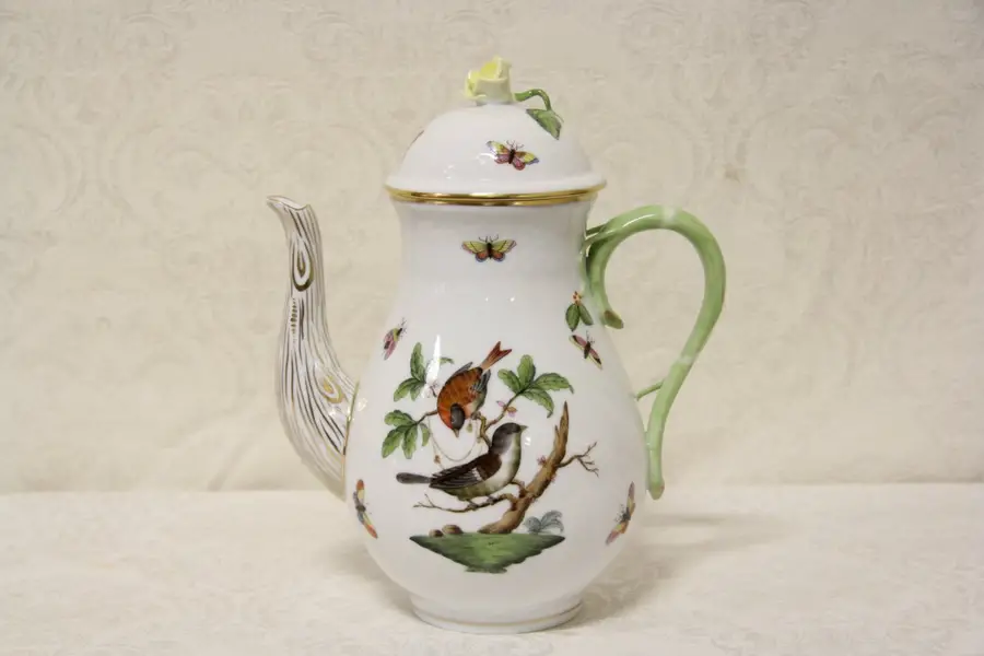 Photo of Herend Rothschild Bird 10" Coffee Pot, Yellow Rose