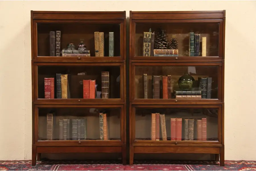 Photo of Pair of Macey Stacking Lawyer or Barrister Antique 1915 Bookcases