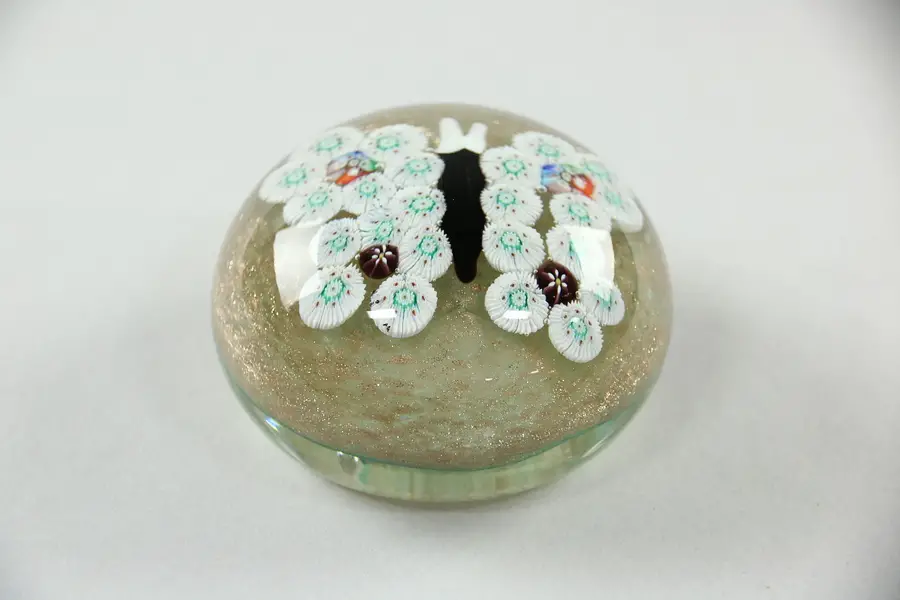 Photo of Paperweight, Italian Millefiori Goldstone & Butterfly