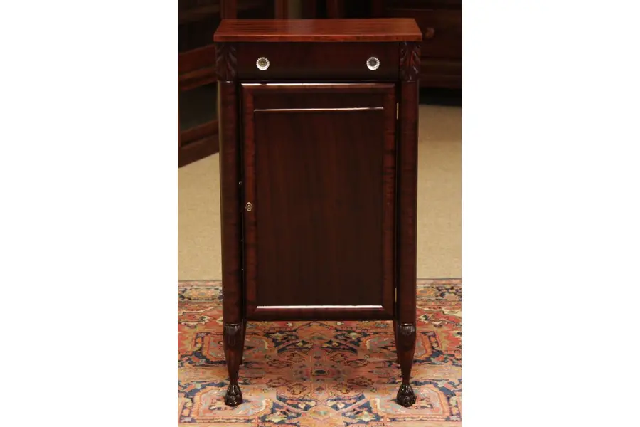 Photo of Mahogany Music Cabinet with Paw Feet