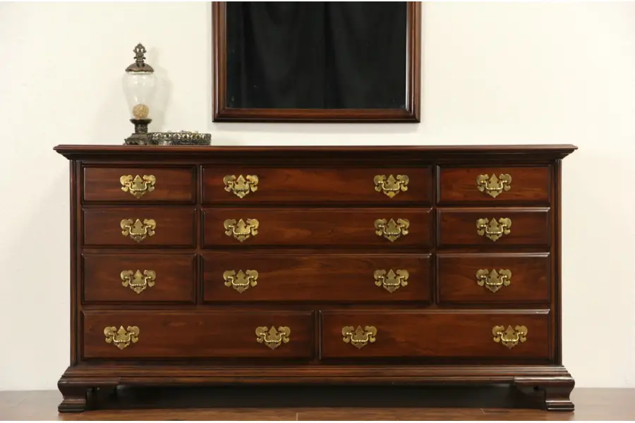 Photo of Harden Signed Cherry Vintage 11 Drawer Chest or Dresser