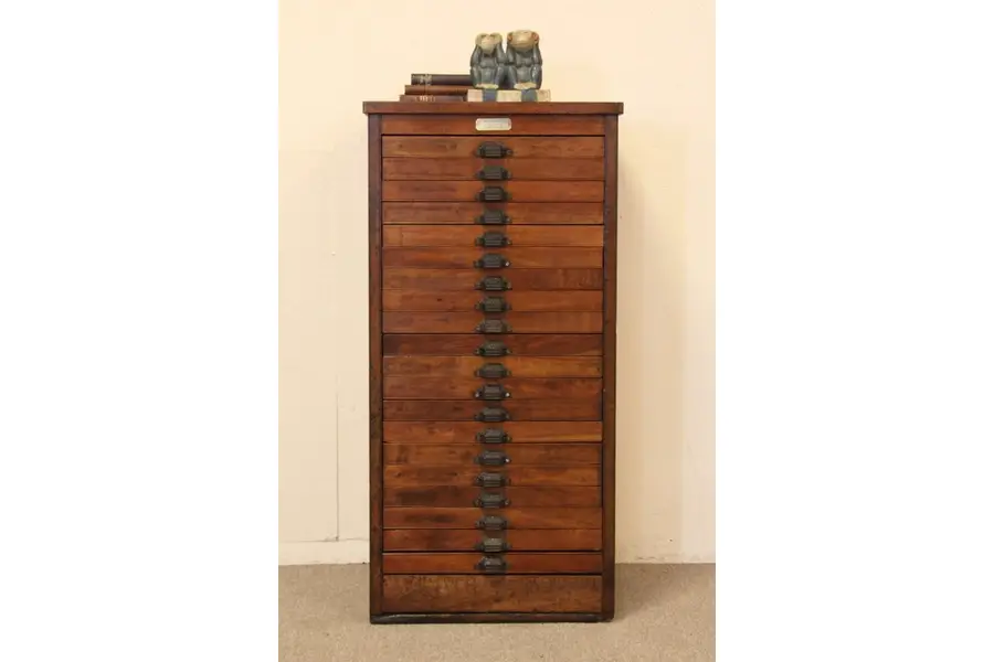 Photo of Country Cherry Printer Collectors or Jewelry Cabinet