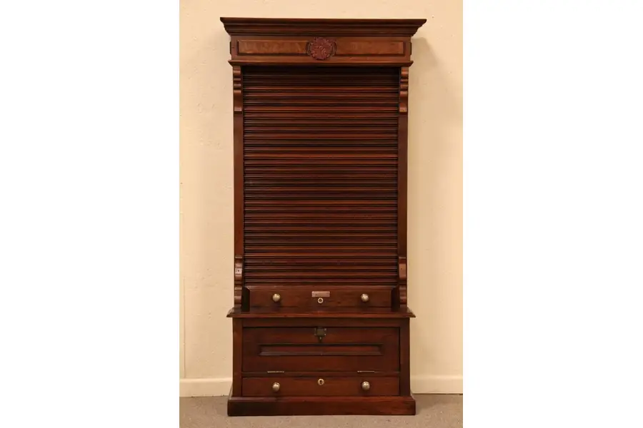 Photo of Victorian Rolltop Railroad Ticket, Card Cabinet