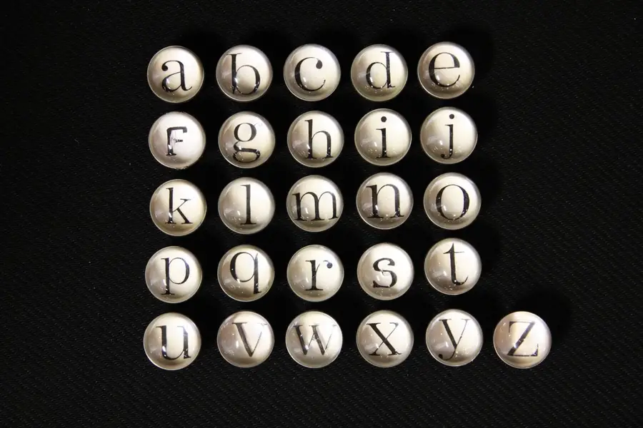 Photo of Set of 26 Vintage Alphabet Knobs or Pulls