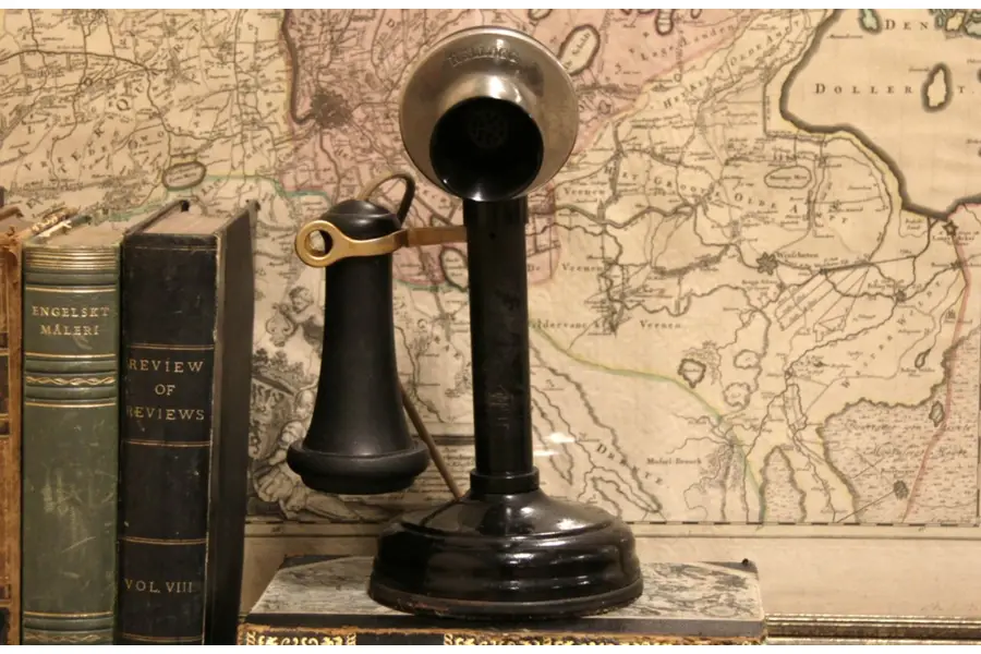 Photo of Kellogg Antique 1908 Black Candlestick Telephone