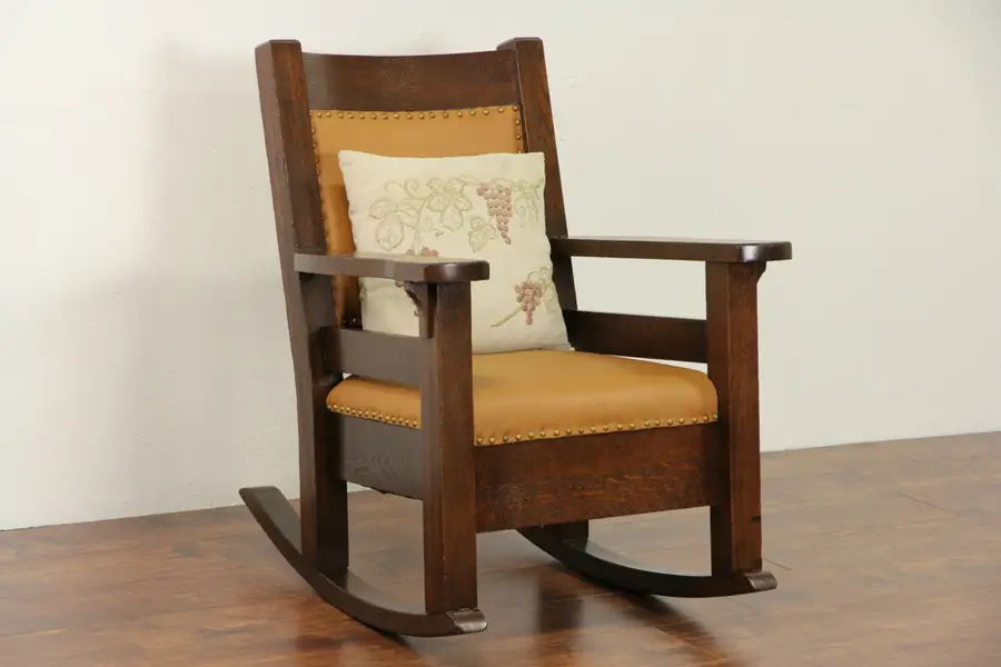 Craftsman Rocker Arts & Crafts Mission Oak 1905 Antique Rocker, Craftsman Rocking Chair