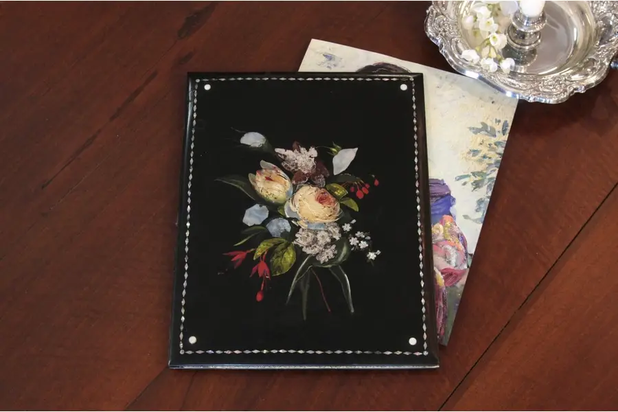 Photo of Victorian Papier Mache & Pearl Folio Cover