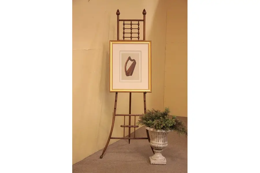 Photo of Victorian 1890 Antique Oak Easel