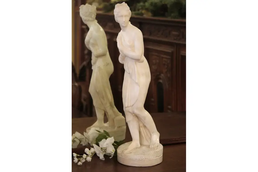 Photo of Carved Alabaster Sculpture of a Maiden