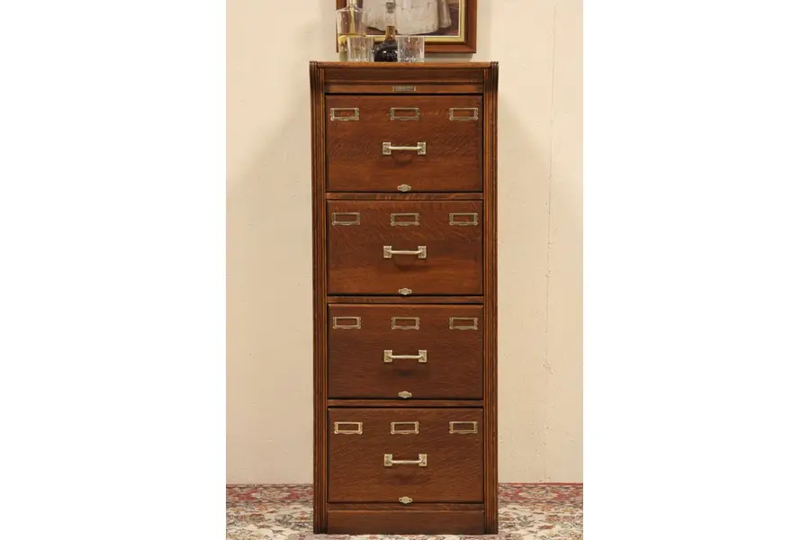 Photo of Legal or Letter Size Yawman NY Oak 1910 File Cabinet