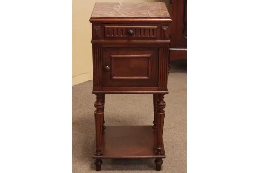 Photo of Marble Top Antique End Table or Night Stand