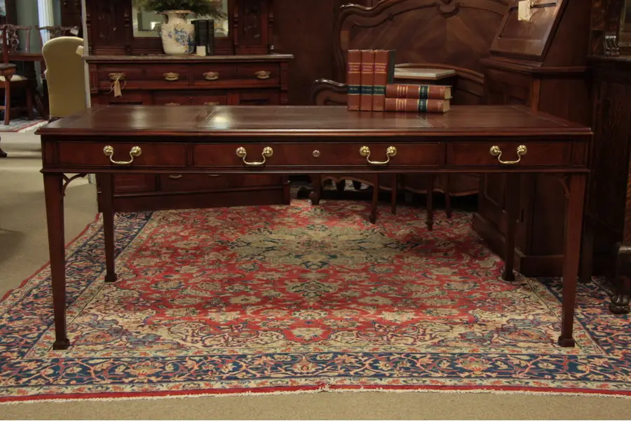 Photo of Baker Collector's Executive 6' Writing Desk, Leather