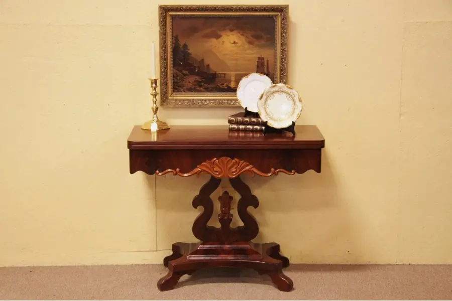 Photo of Antique Empire Folding Top Mahogany Game Table