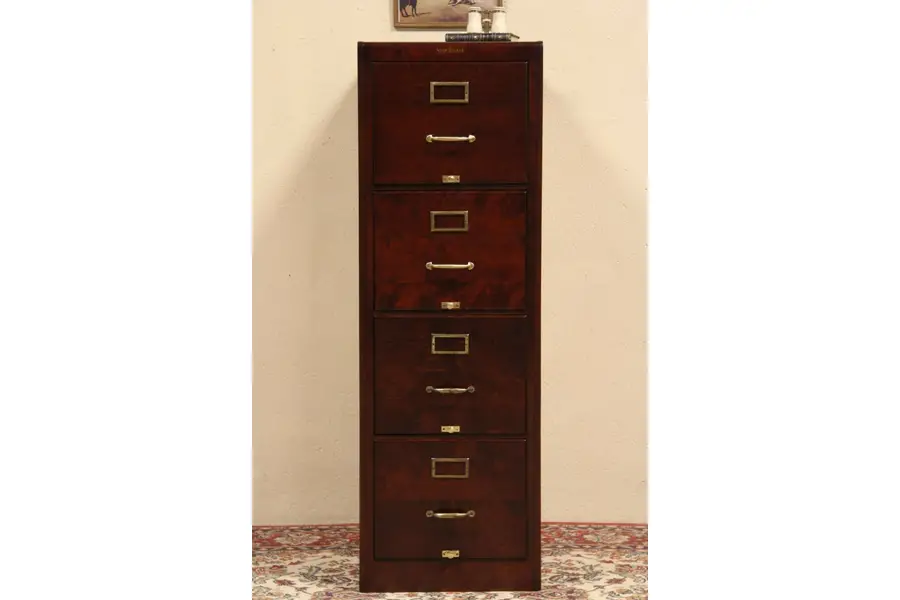 Photo of Shaw Walker 1930 Antique 4 Drawer File Cabinet