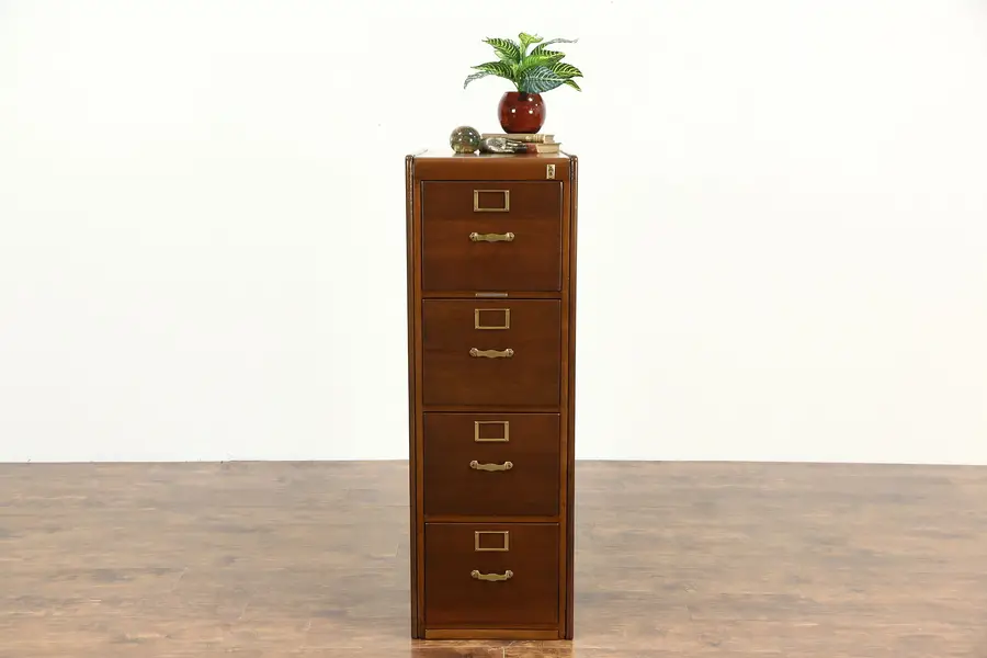 Photo of Library Bureau Antique 1915 Mahogany 4 Drawer File Cabinet
