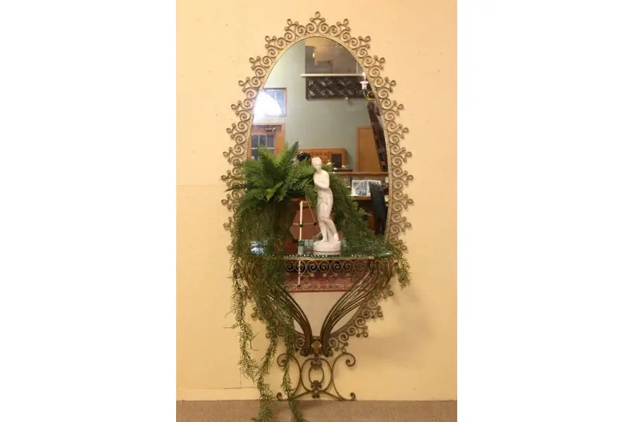 Photo of Wrought Iron Hall or Dressing Mirror Console Shelf