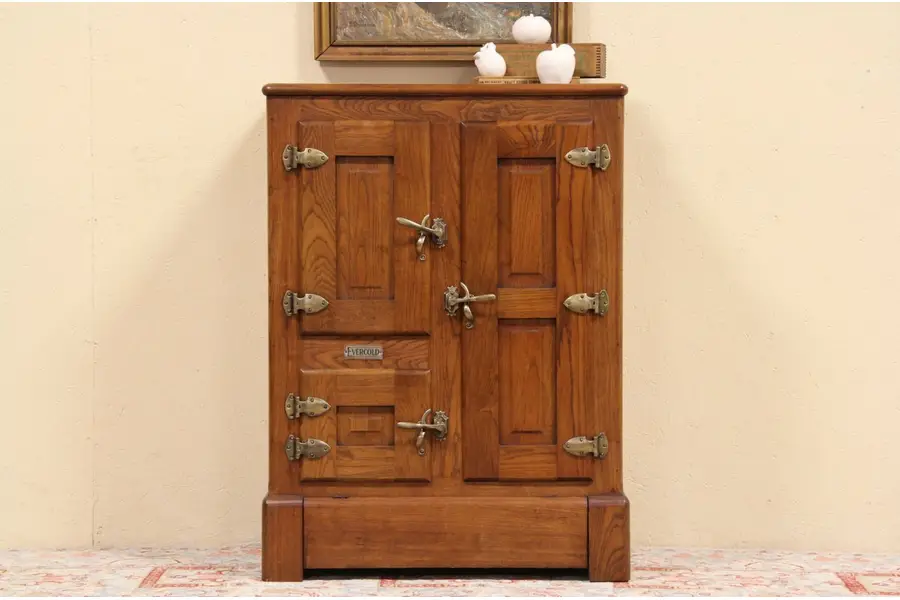 Photo of Oak 1900 "Evercold" Antique Ice Box