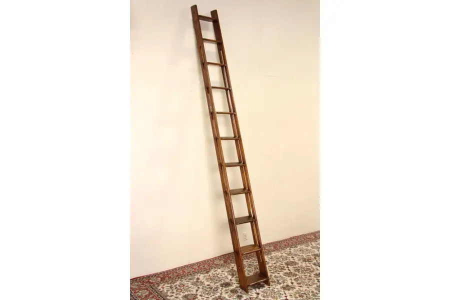Photo of General Store Antique Ladder, Perfect for Loft or Library, Pat. 1888, Ohio