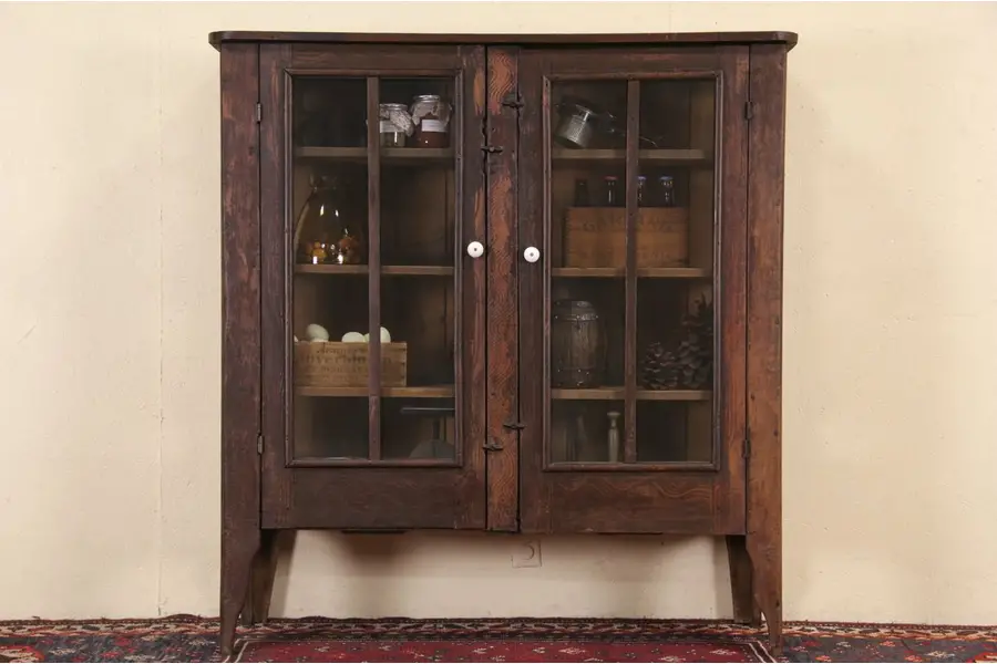 Photo of Country Pine 1890 Antique Pie Safe Pantry Cupboard