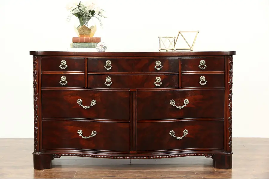 Photo of Century Signed Traditional Vintage Mahogany Dresser or Linen Chest