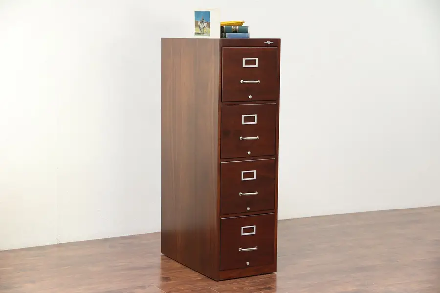 Photo of Midcentury Modern 4 Drawer File, Vintage Globe Wernicke Filing Cabinet
