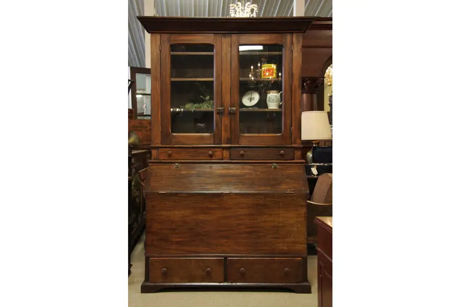 Photo of Country Victorian 1899 Grain Bin Glass Cupboard