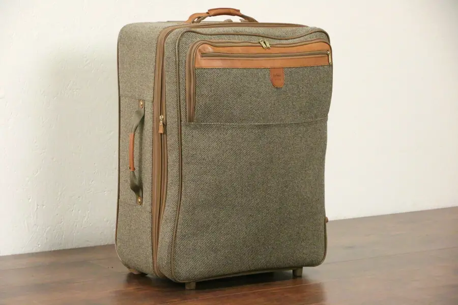 Photo of Hartmann 27" Tweed & Leather Rolling Suitcase Luggage with Garment Bag
