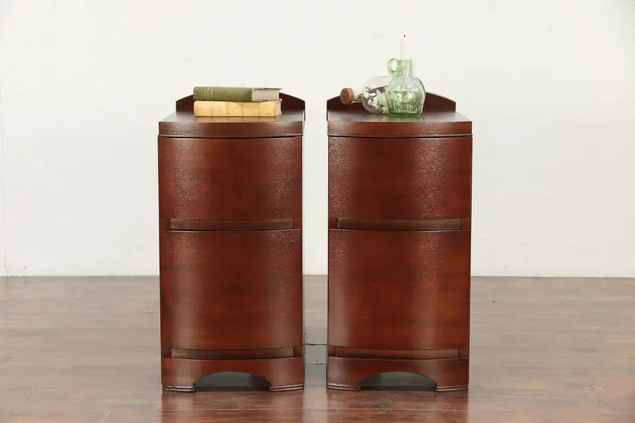 Photo of Pair of Midcentury Modern 1960 Vintage Walnut Nightstands