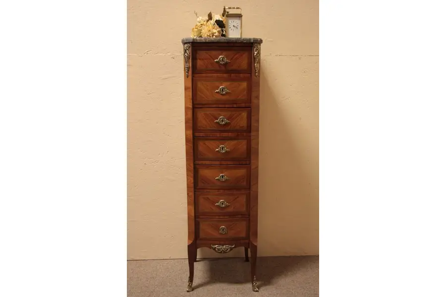 Photo of Semanier French Marble & Marquetry Lingerie Chest