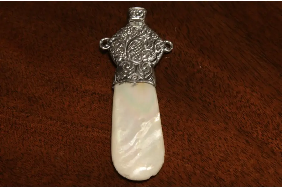 Photo of Pearl Handle 1890's Antique Sterling Silver Baby Whistle