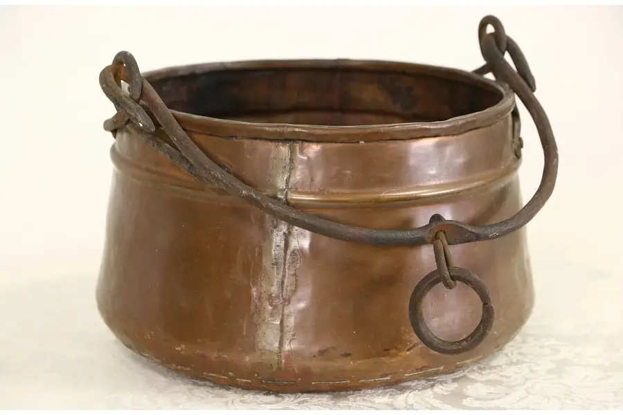 Photo of Turkish Hand Made Copper Pot, Wrought Iron Handle