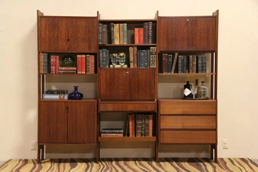 Photo of Midcentury Modern Teak Modular Wall Unit, 1960 Vintage