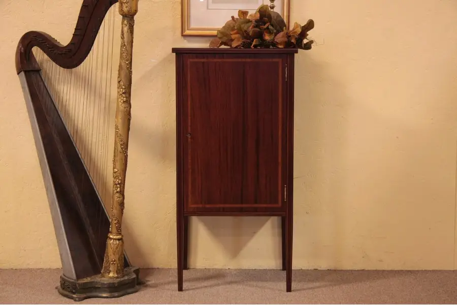 Photo of Mahogany Banded Music Cabinet, c1900