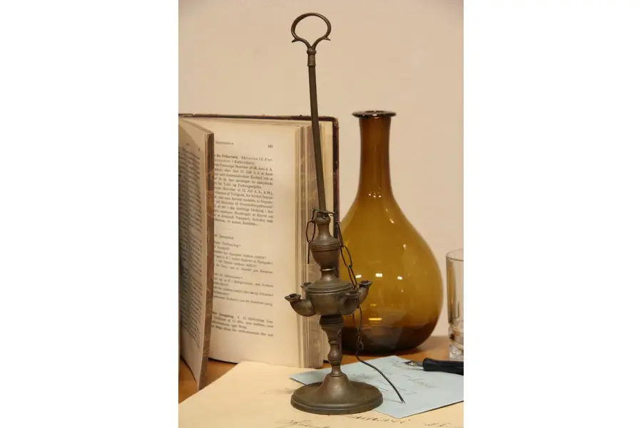 Photo of Child Size Miniature 1850 Antique Whale Oil Lamp