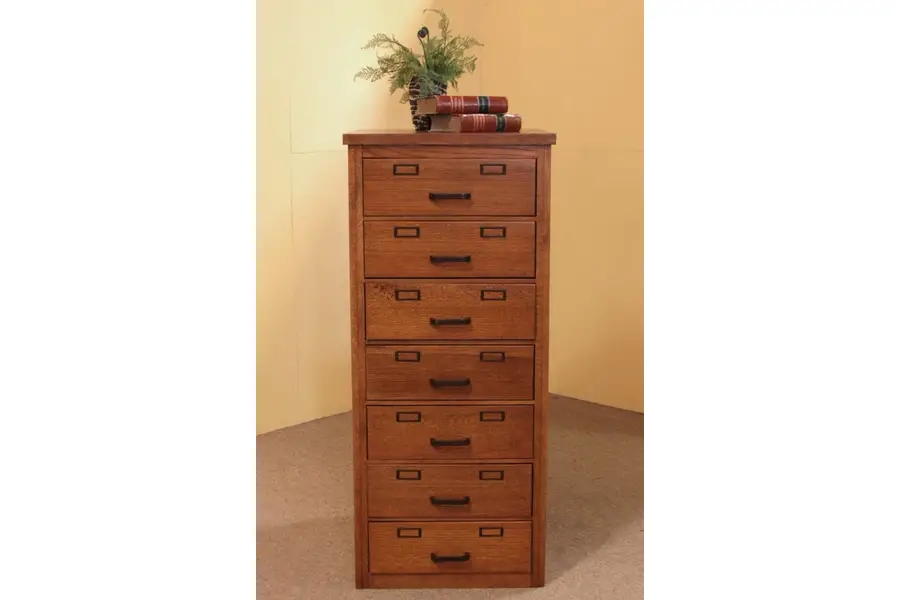 Photo of WWII Air Force Oak 7 Drawer File Cabinet
